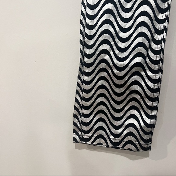 The Ragged Priest High Rise Straight Leg Wave Jeans Glitter Denim Silver / Black - Picture 3 of 9